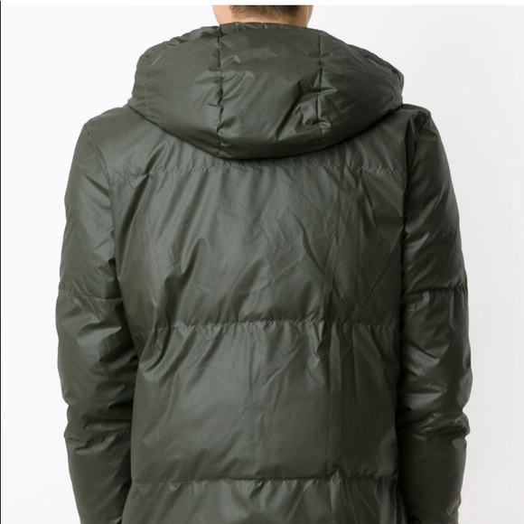 Osklen Men's Size P Small Jacket Coat Hooded Green SuperLightPuffer Oversized - Picture 8 of 13